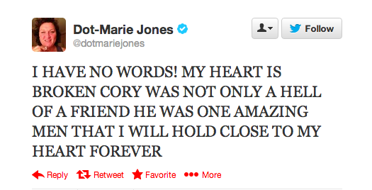 Dot-Marie Jones's Reaction to Cory Monteith's Death